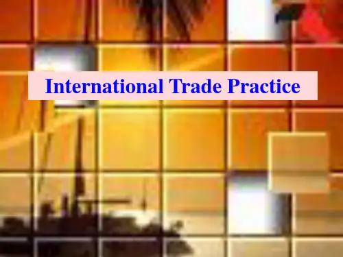 国际贸易实务Chapter1 trade terms