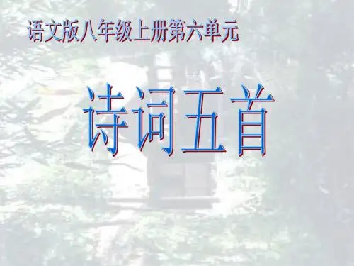 25课《诗词五首》课件