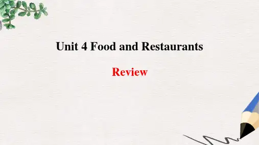 【推荐】季七年级英语上册Unit4FoodandRestaurants_Review课件新版冀教版