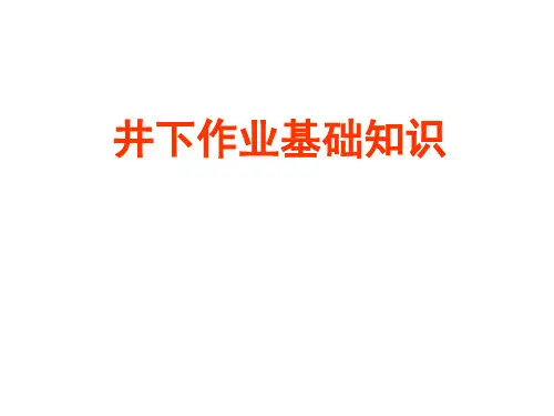 (一)井下作业基础知识讲解