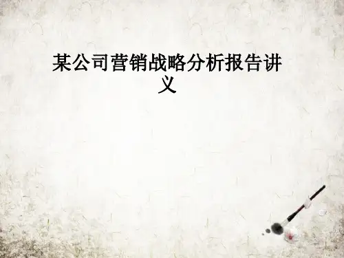 某公司营销战略分析报告讲义