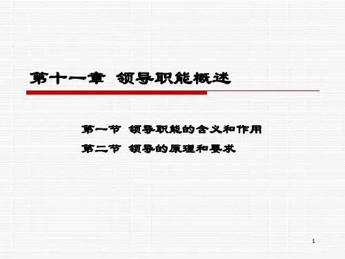 领导职能概述