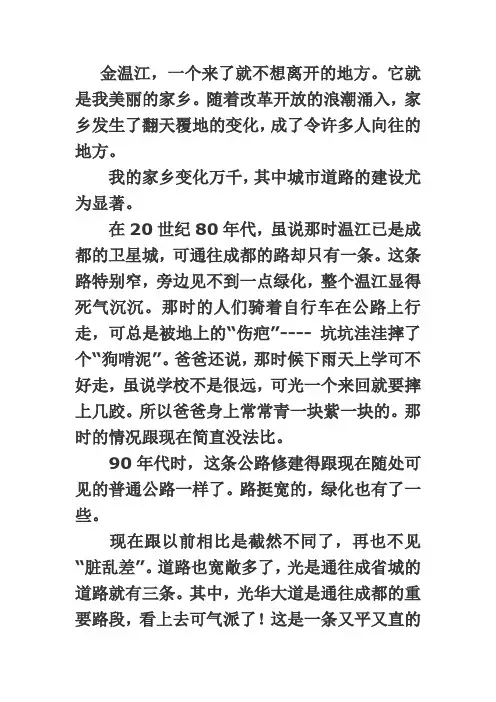 一家乡的变化作文600字