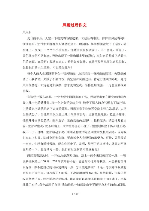 风雨过后作文