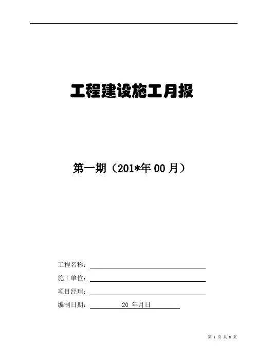 工程施工月报格式