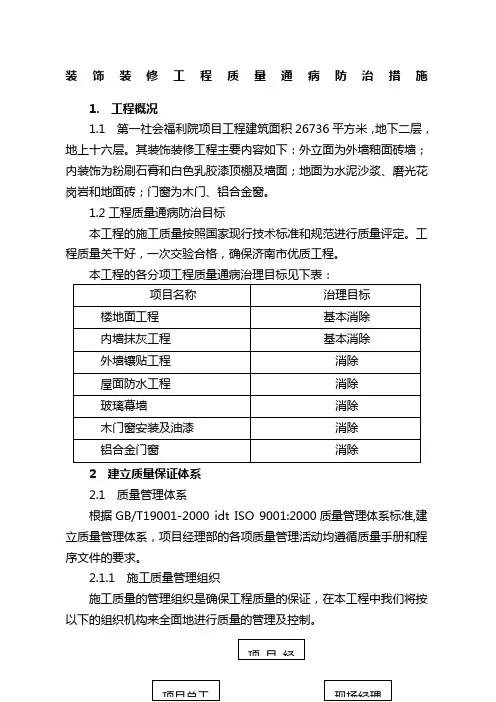 装饰装修工程质量通病防治措施