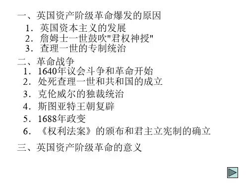 九年级历史英国资产阶级革命1(PPT)4-1