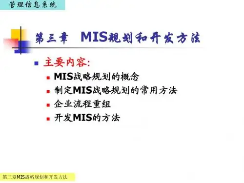 第三章 MIS的战略规划和开发