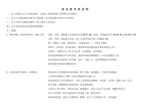 考评细则(保安)