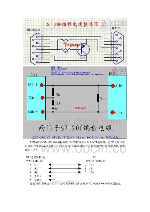 各种plc编程电缆制作