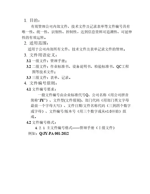 公司文件编号