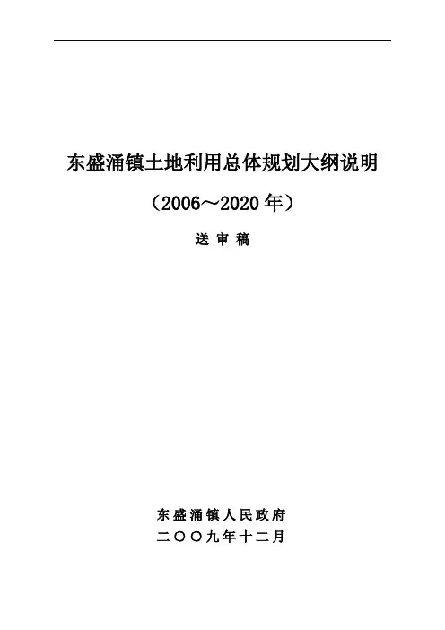 东盛涌镇土地利用总体规划大纲说明