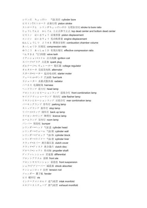 汽车常用英语