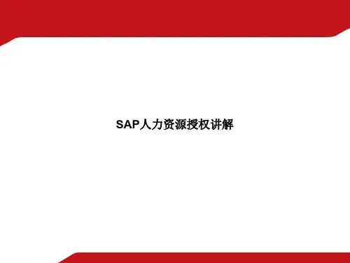 SAP人力资源授权讲解(PPT 95页)
