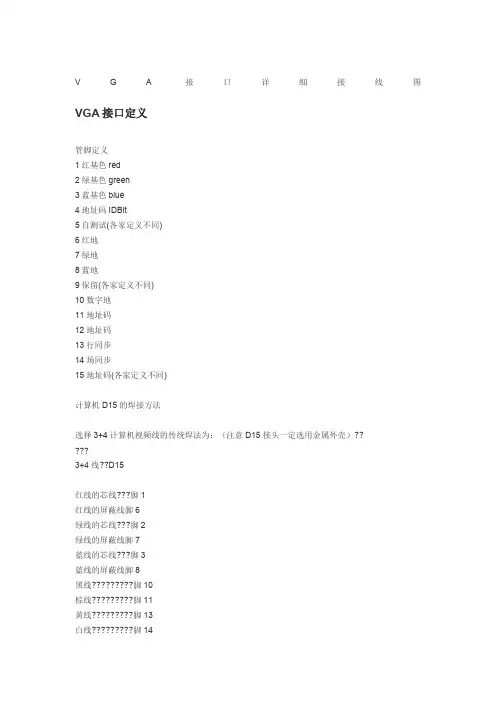 VGA接口详细接线图