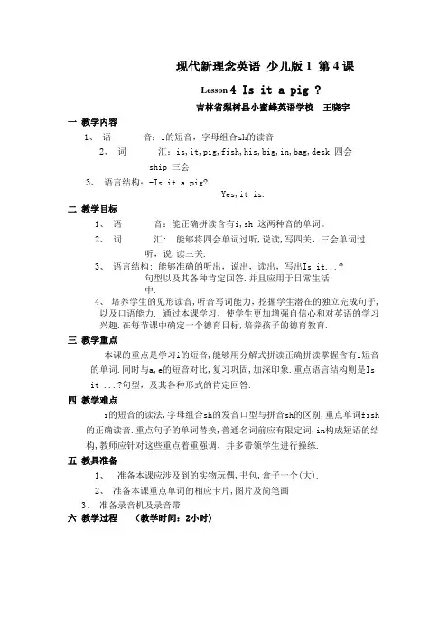 Is it a pig 教案