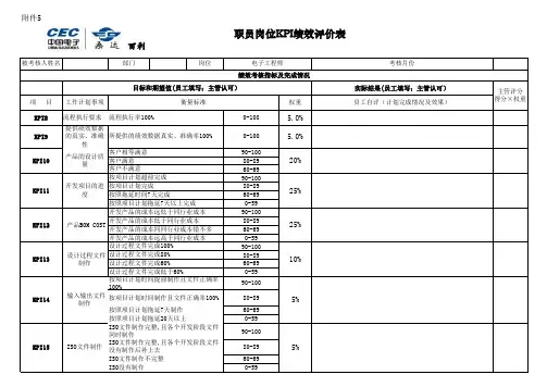 《职员岗位KPI绩效评价表》-电子工程师
