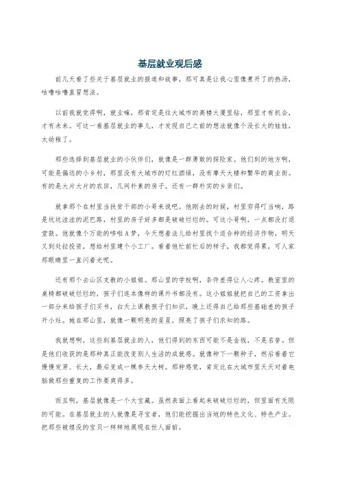 基层就业观后感