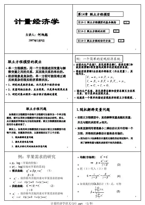 计量经济学讲义(14)