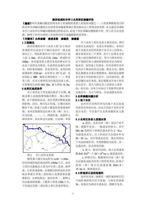 亭口水库水库渗漏问题分析评价