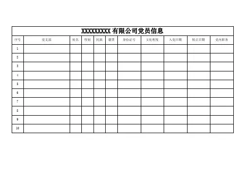 党员档案信息表