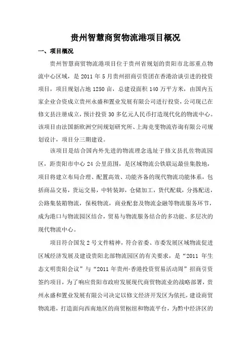 贵州智慧商贸物流港项目概况