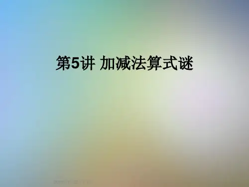 第5讲 加减法算式谜