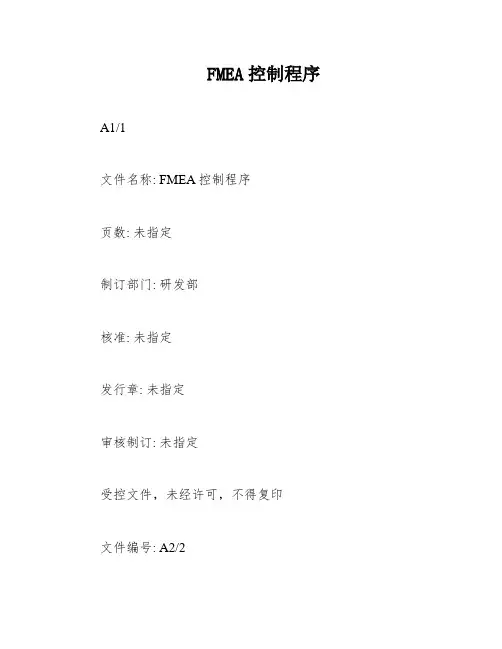 FMEA控制程序 3
