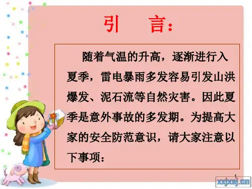 夏季安全教育主题班会ppt课件