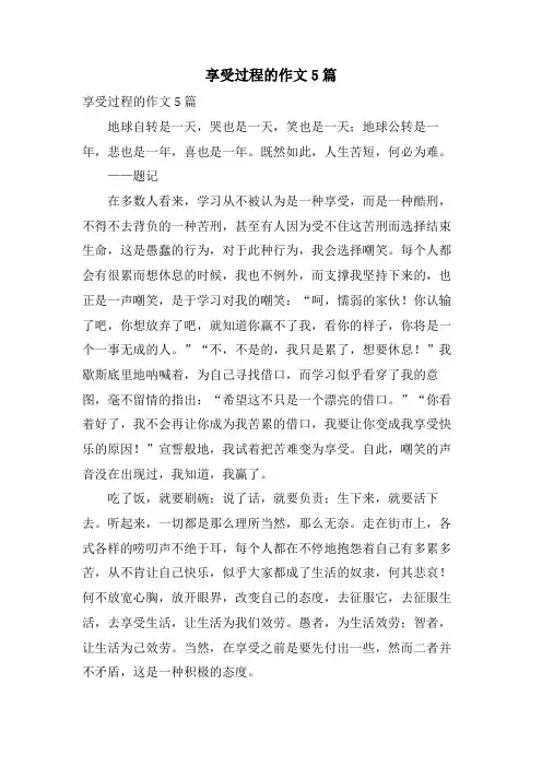 享受过程的作文5篇