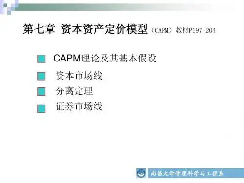 第七章 资本资产定价模型