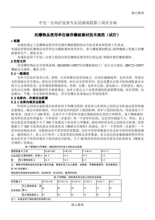 炸药库建设标准