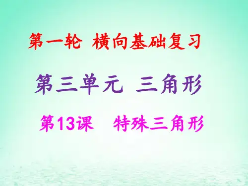 2019年中考数学冲刺总复习 第一轮 横向基础复习 第三单元 三角形 第13课 特殊三角形课件