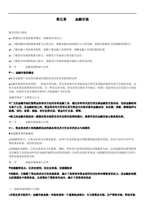 第五章   金融市场