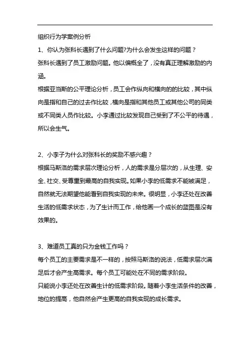 组织行为学案例分析 2