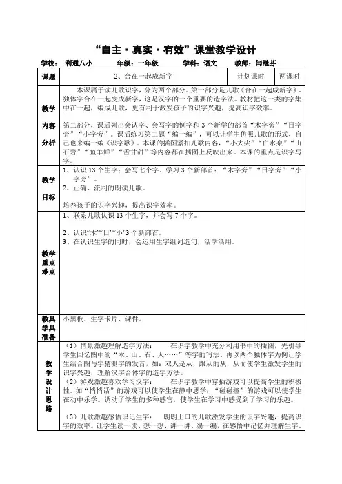 2、合在一起成新字