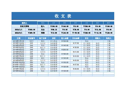 收支日记账表(自动汇总可查询))