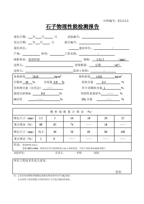 碎石报告