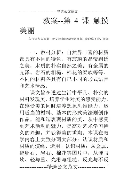 教案--第4课 触摸美丽