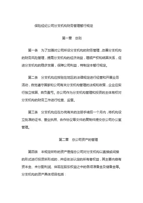 分公司财务管理办法