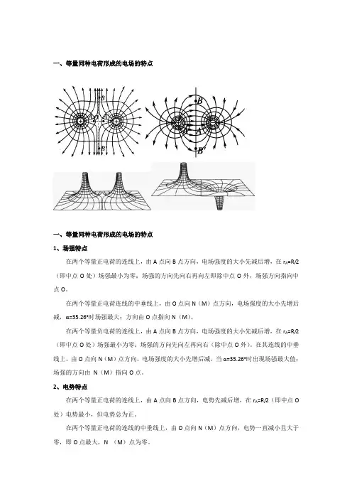 等量同种异种电荷形成的电场