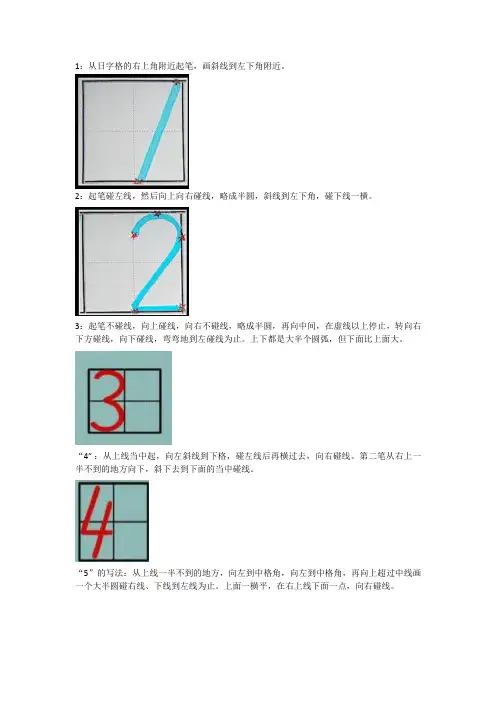 数字书写1-7