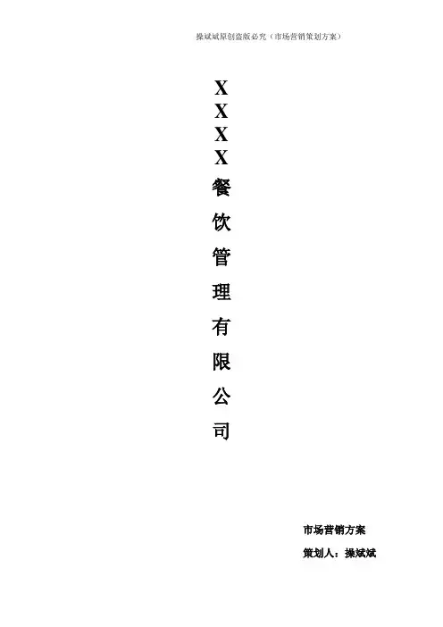 新媒体运营——市场营销策划方案