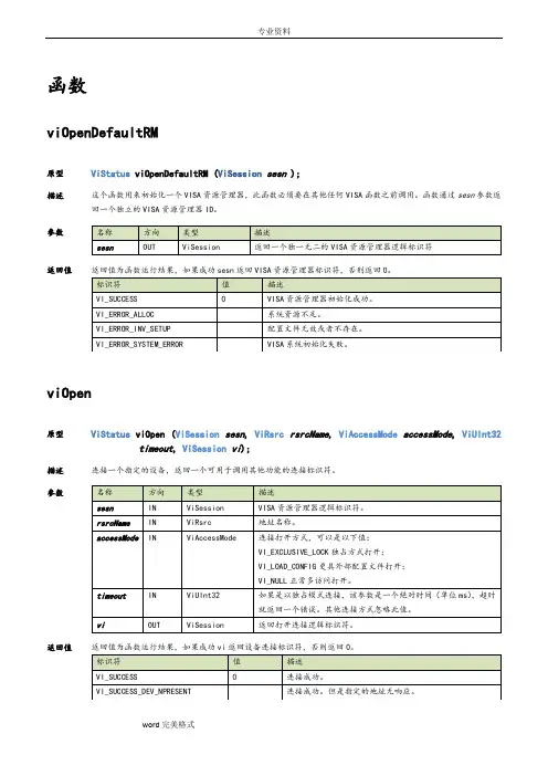 VISA常用函数
