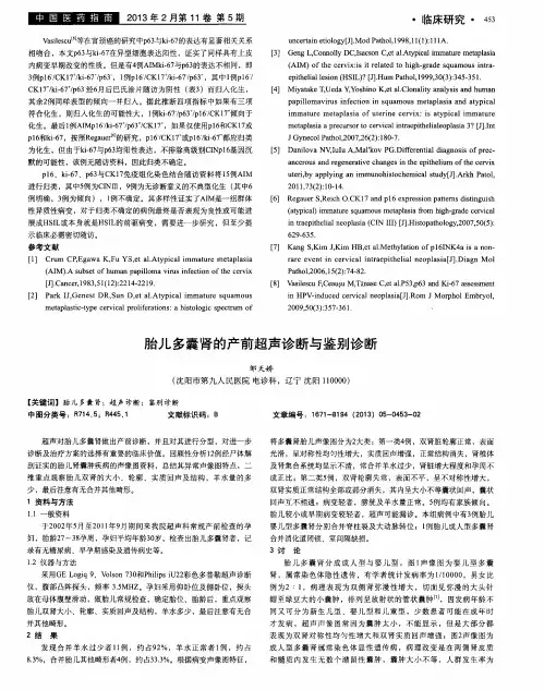 胎儿多囊肾的产前超声诊断与鉴别诊断