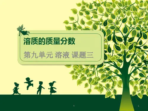 溶质的质量分数