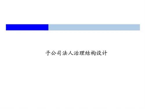 子公司法人治理结构设计讲义