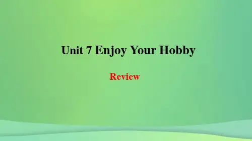 2020年秋季八年级英语上册 Unit 7 Enjoy Your Hobby Review课件 (新版)冀教版