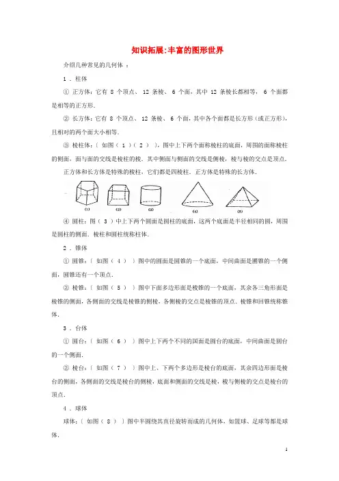 七年级数学上册5.1丰富的图形世界知识拓展素材苏科版解析