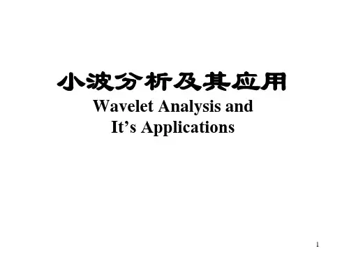 小波分析及其应用精精品PPT课件